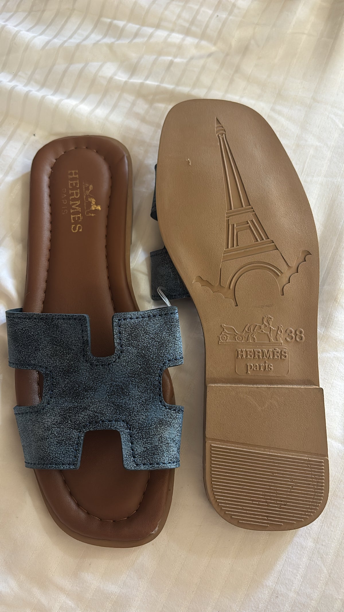 Denim blue Slidders size 5 -Rg
