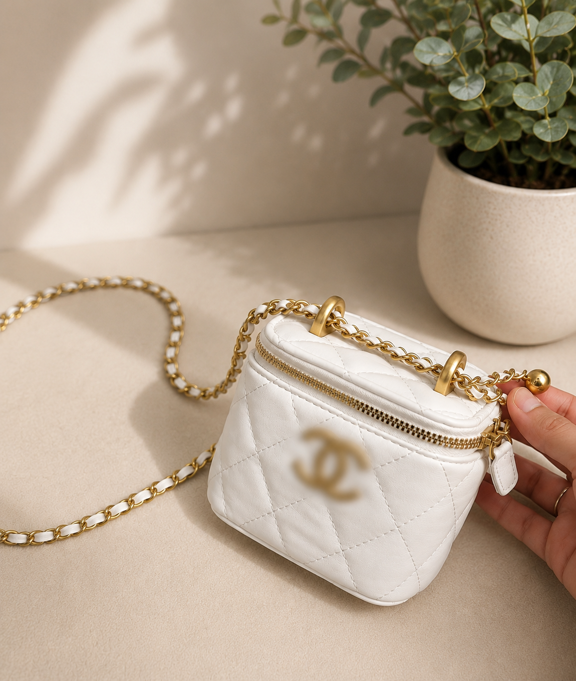 White Mini Box Bag - AG