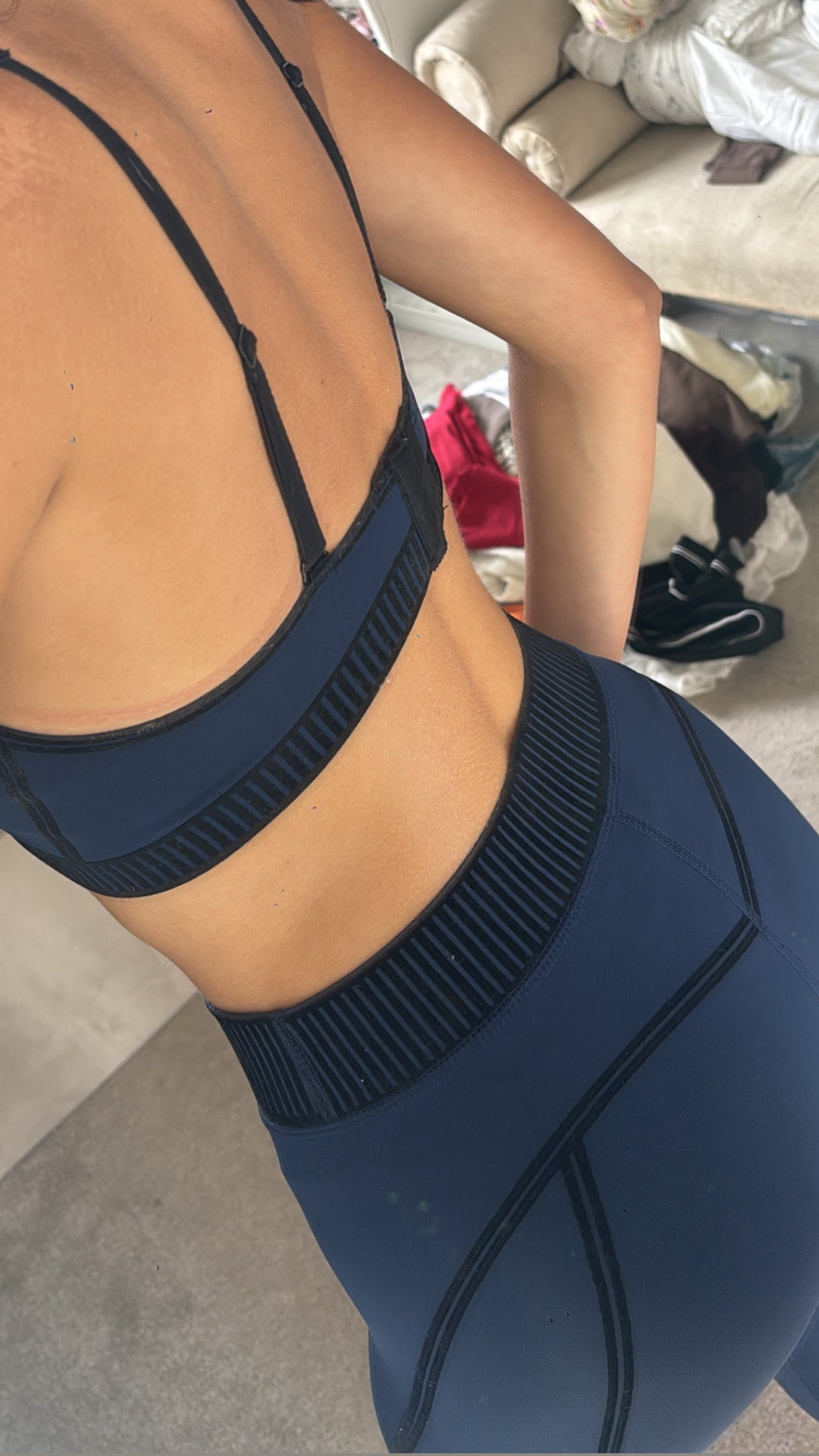 PRE LOVED navy gym set size XS