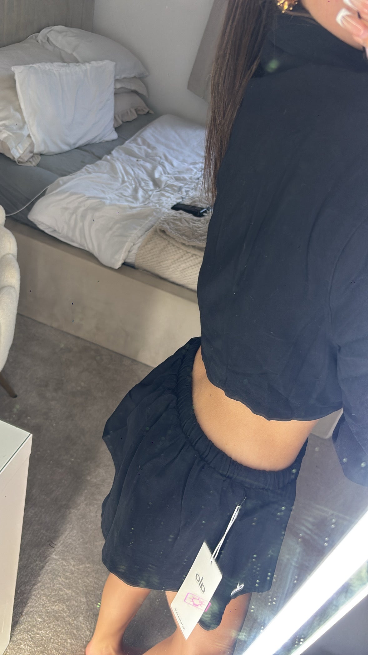 Black and white A skirt co ord size S
