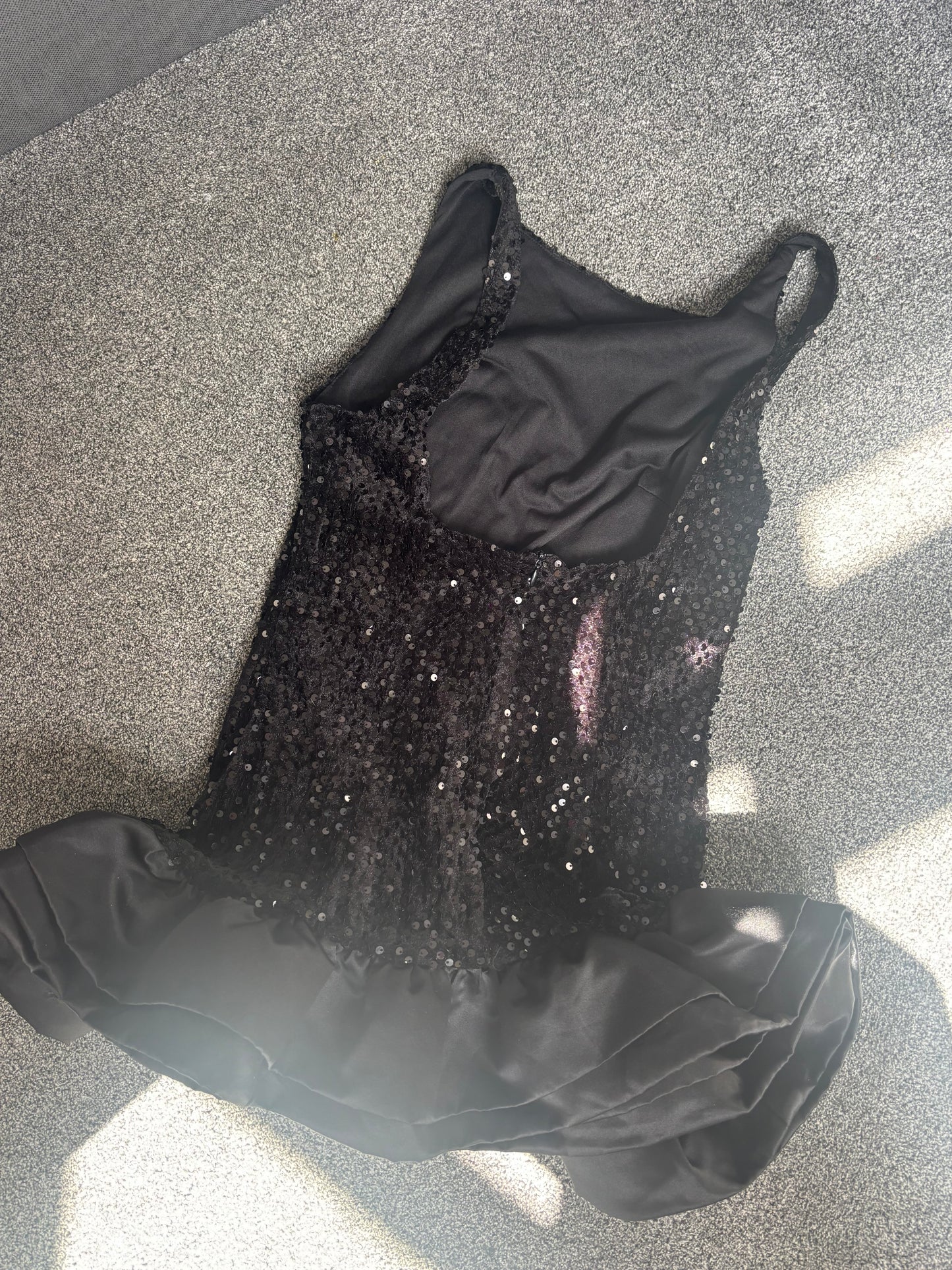 Black sequin backless mini dress size XS -Rg