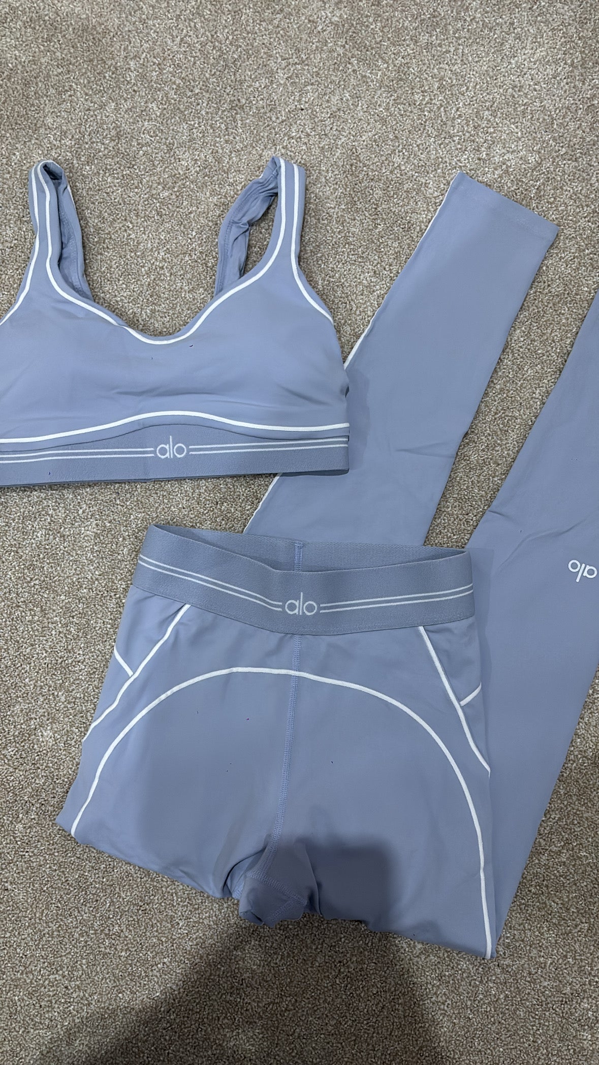 Light blue and white gymset