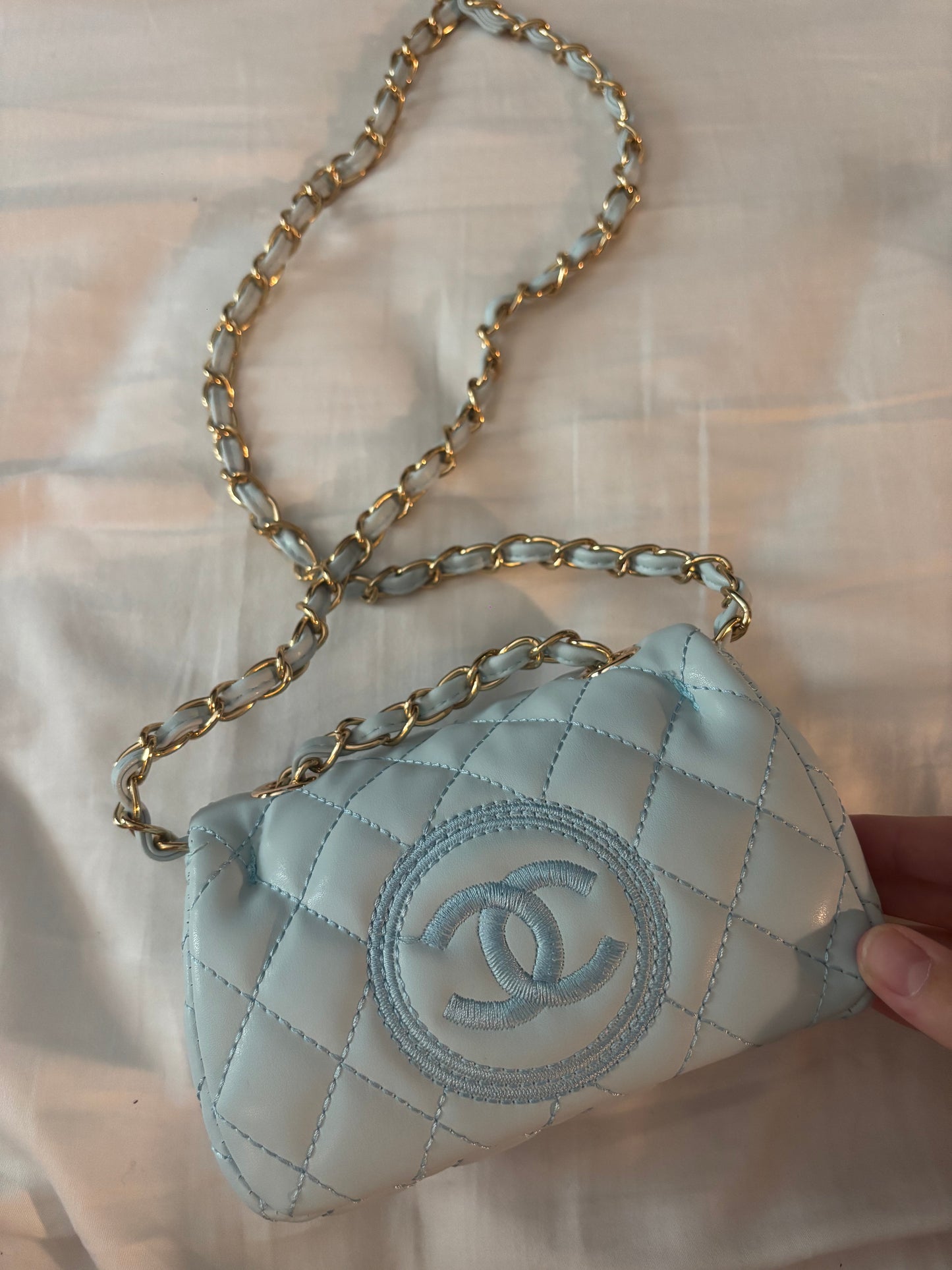 Baby blue mini c crossover bag -Rg
