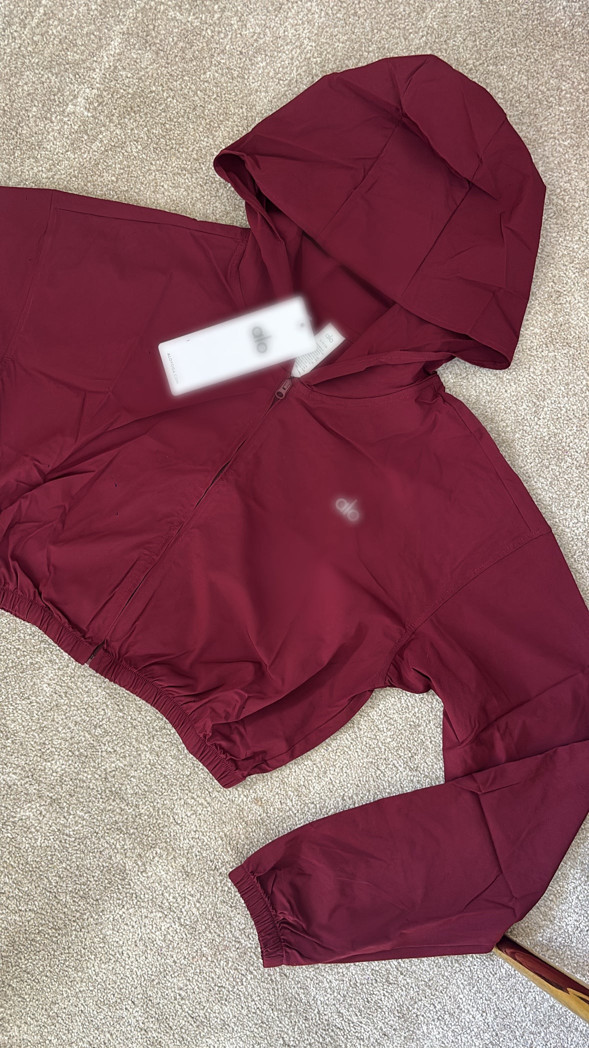 Burgundy A dryfit cropped jacket size S