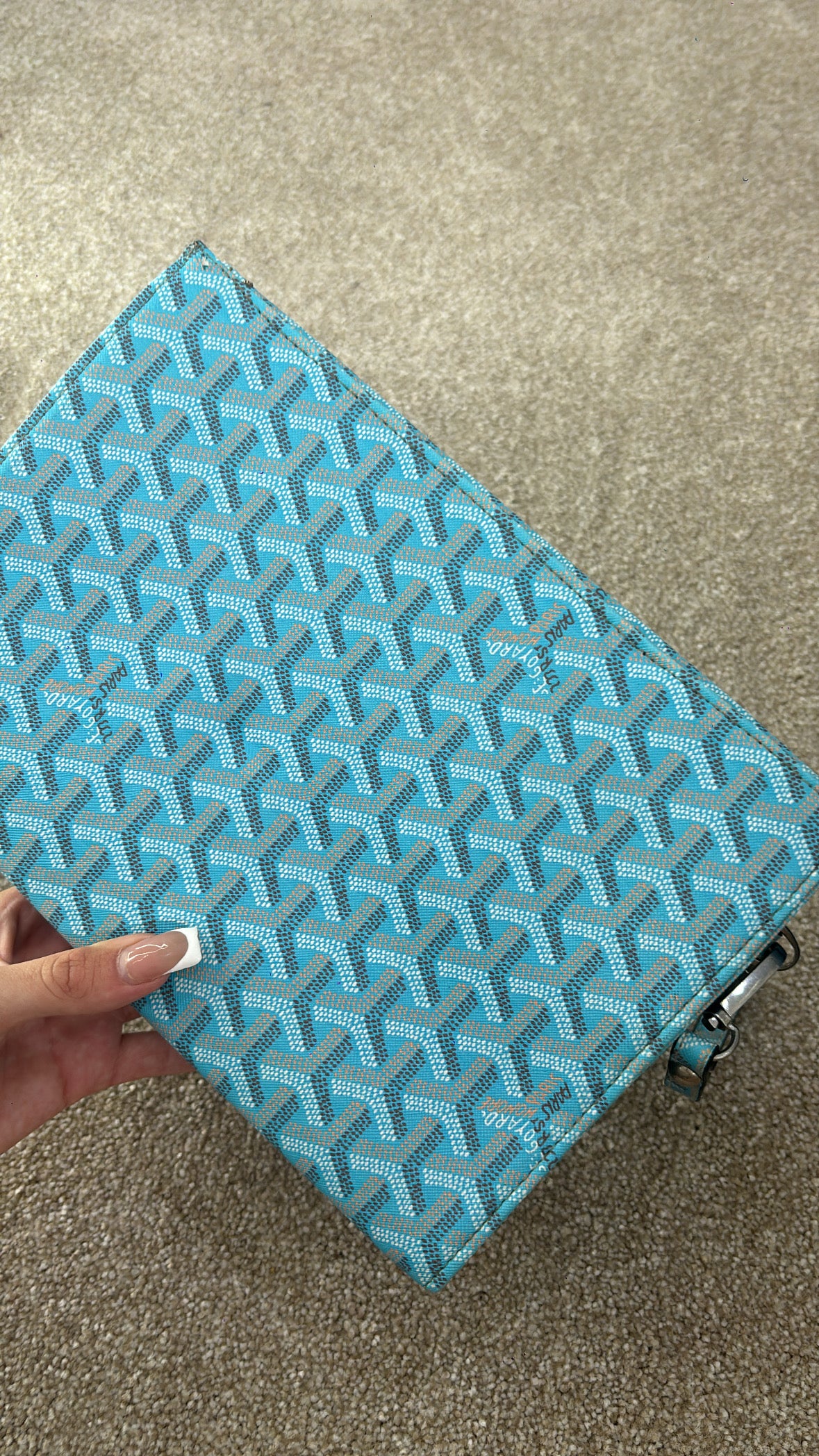 Light blue clutch bag