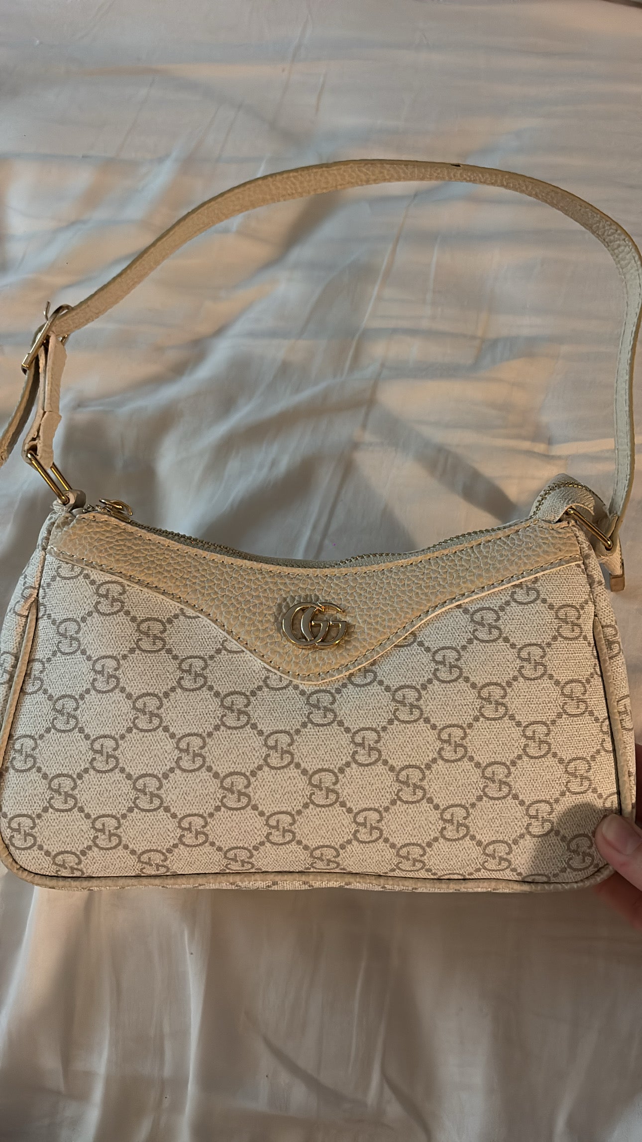 Beige shoulder g bag -Rg