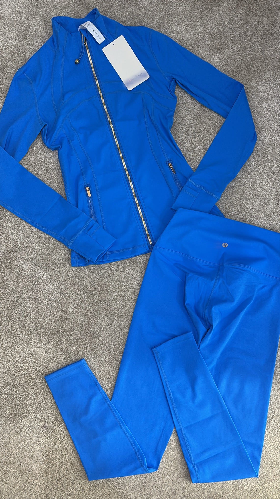 Royal blue with gold Lulu gym set -Rg