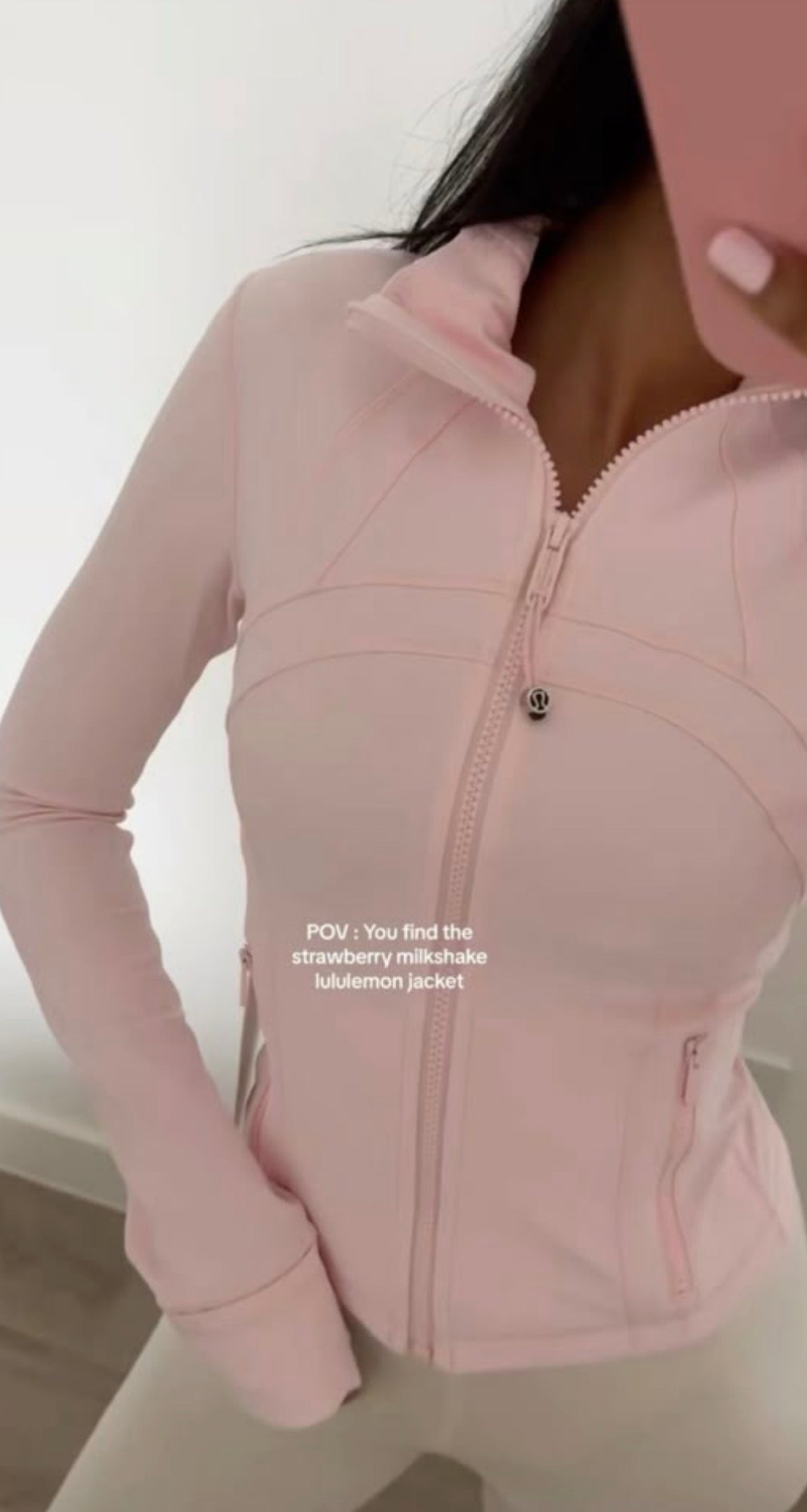 Pink lulu gym jacket size 2/ XS - Rg