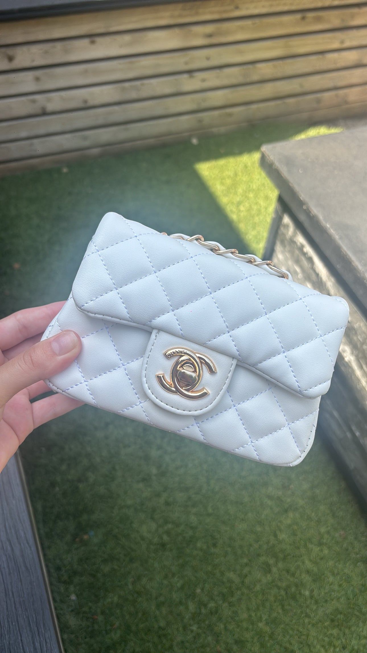 White mini c crossover bag -Rg