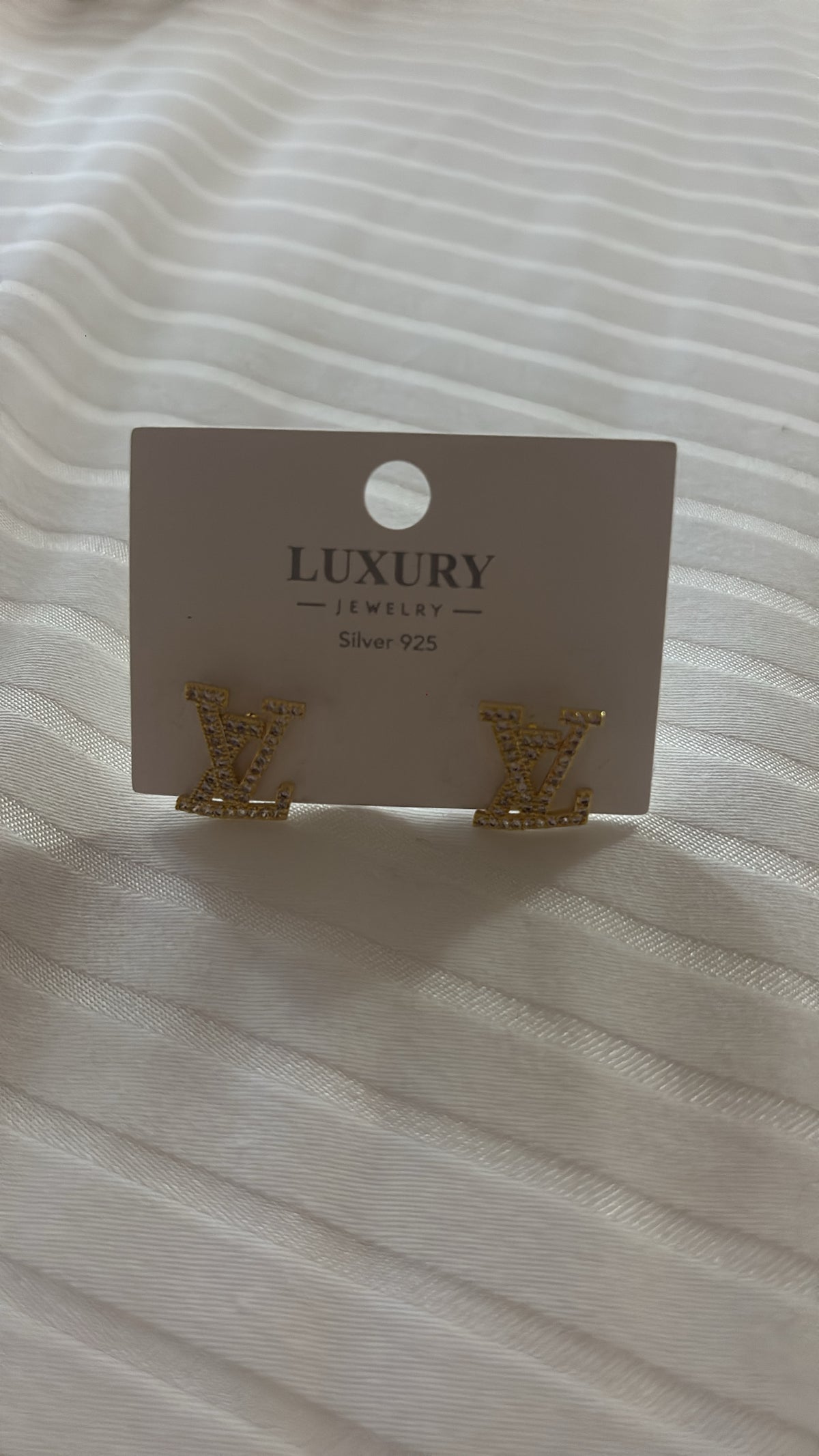Gold stud earrings L -Rg
