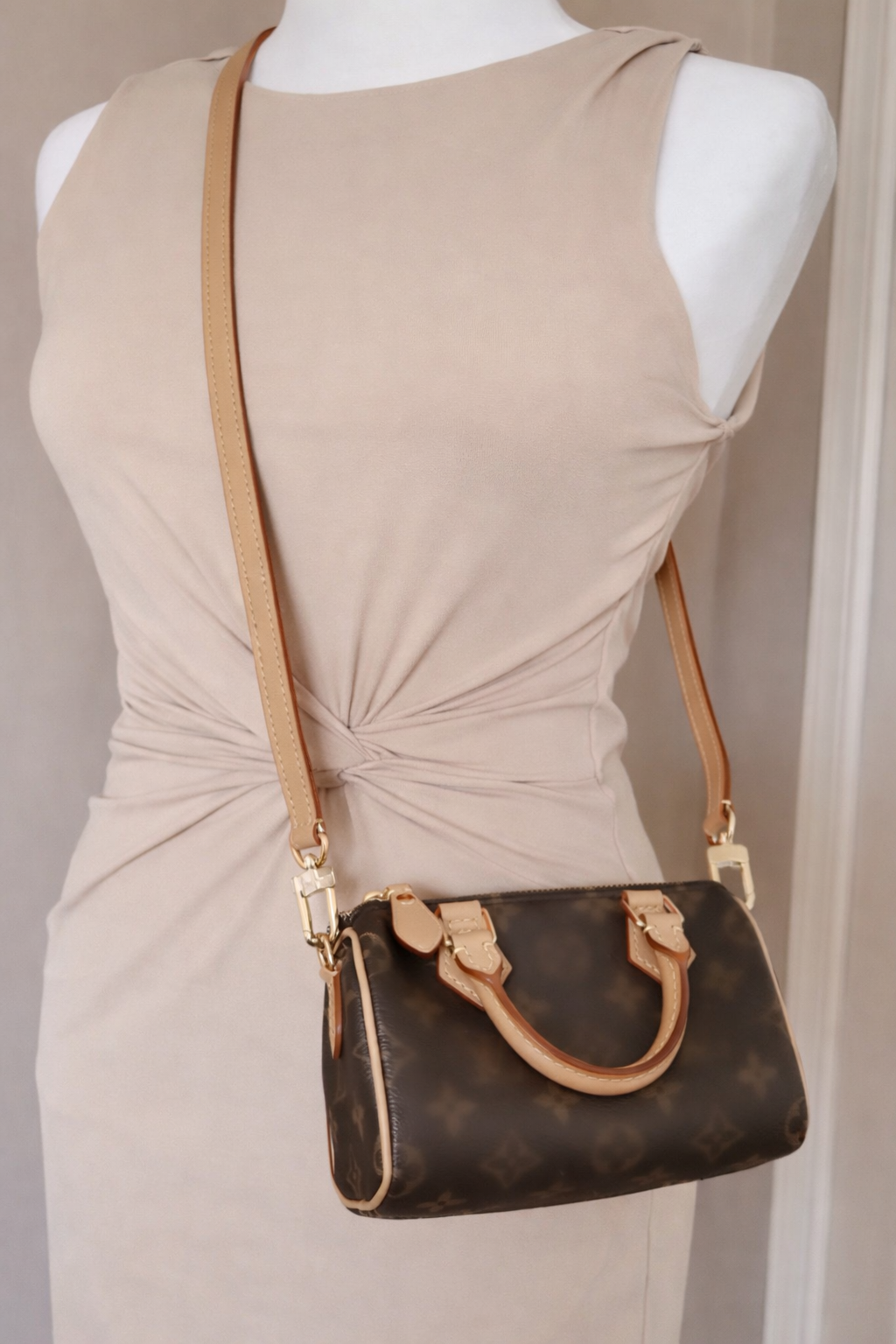 Brown flower mini bag - AG