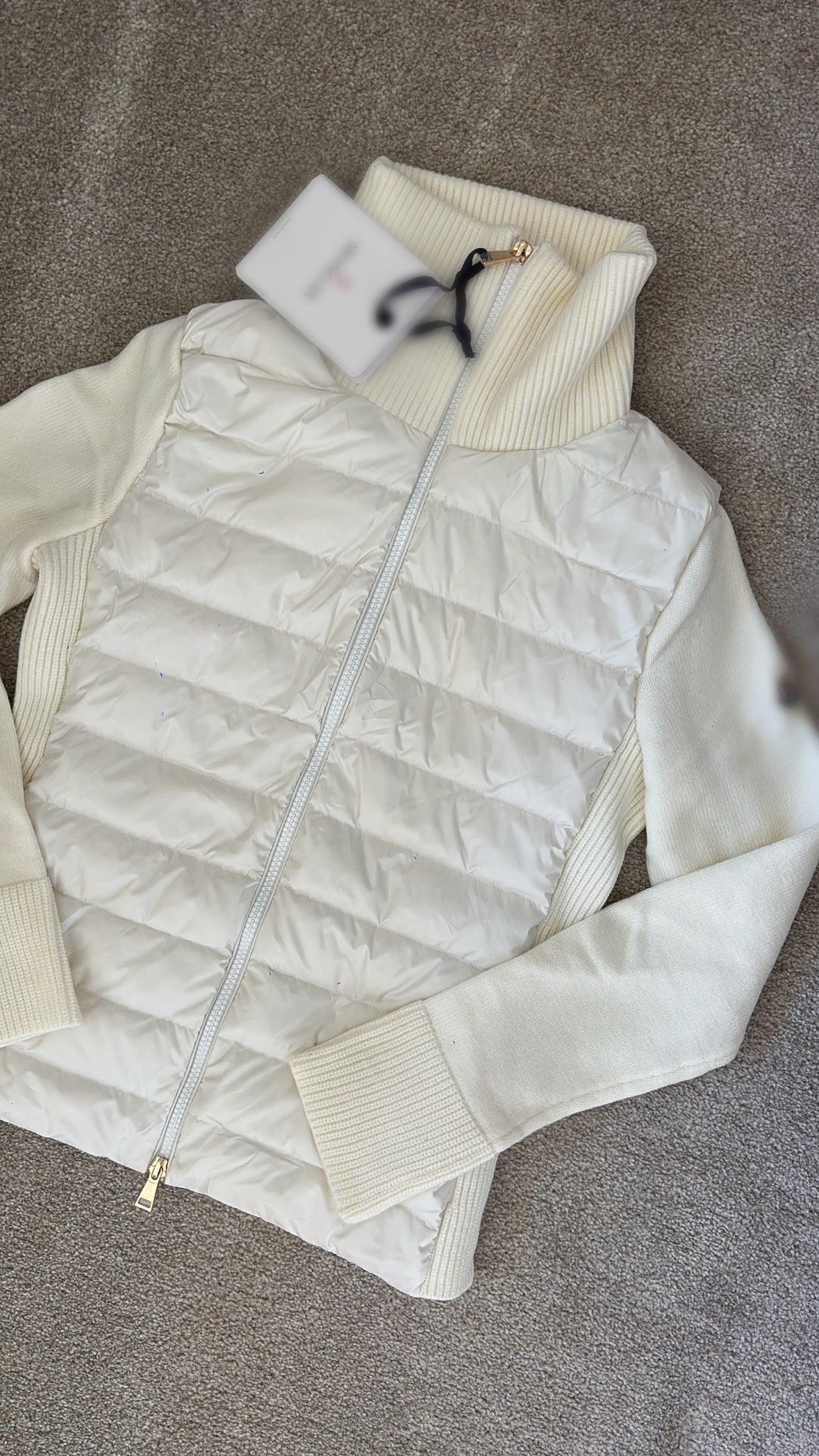 White/Cream knit M bodywarmer jacket size XS
