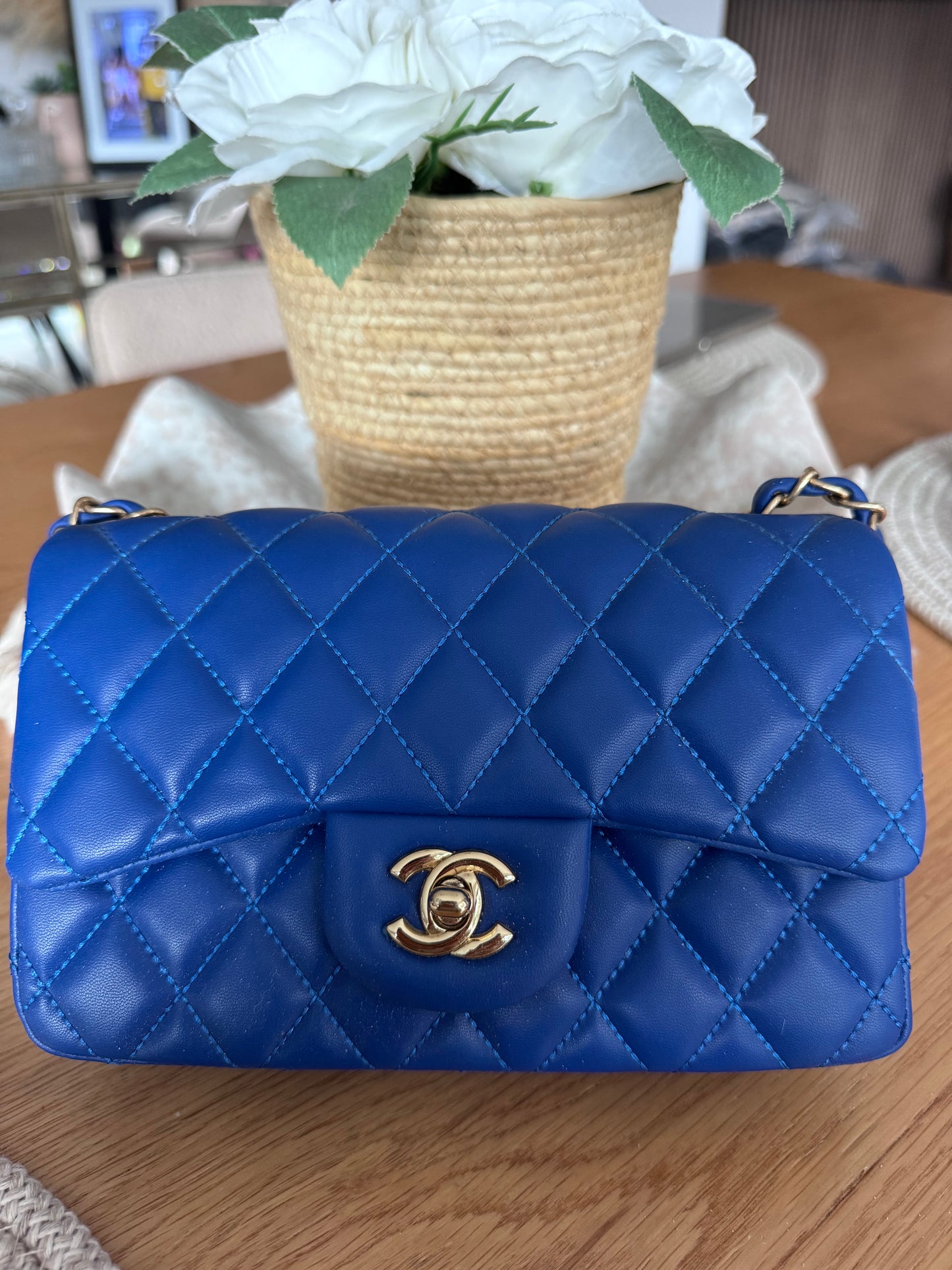 Blue quilted C Bag - AG