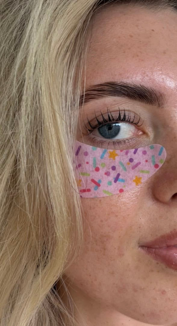 Pink sprinkle eye patches 3X -Rg