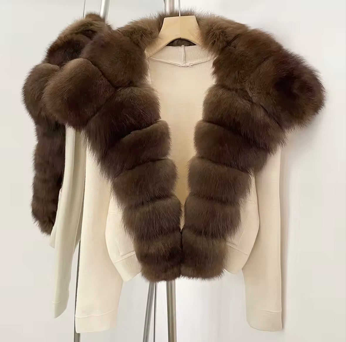 PRE ORDER real fur cardigan 2-3weeks