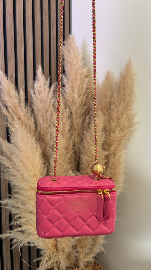 Hot pink crossover box bag -Rg