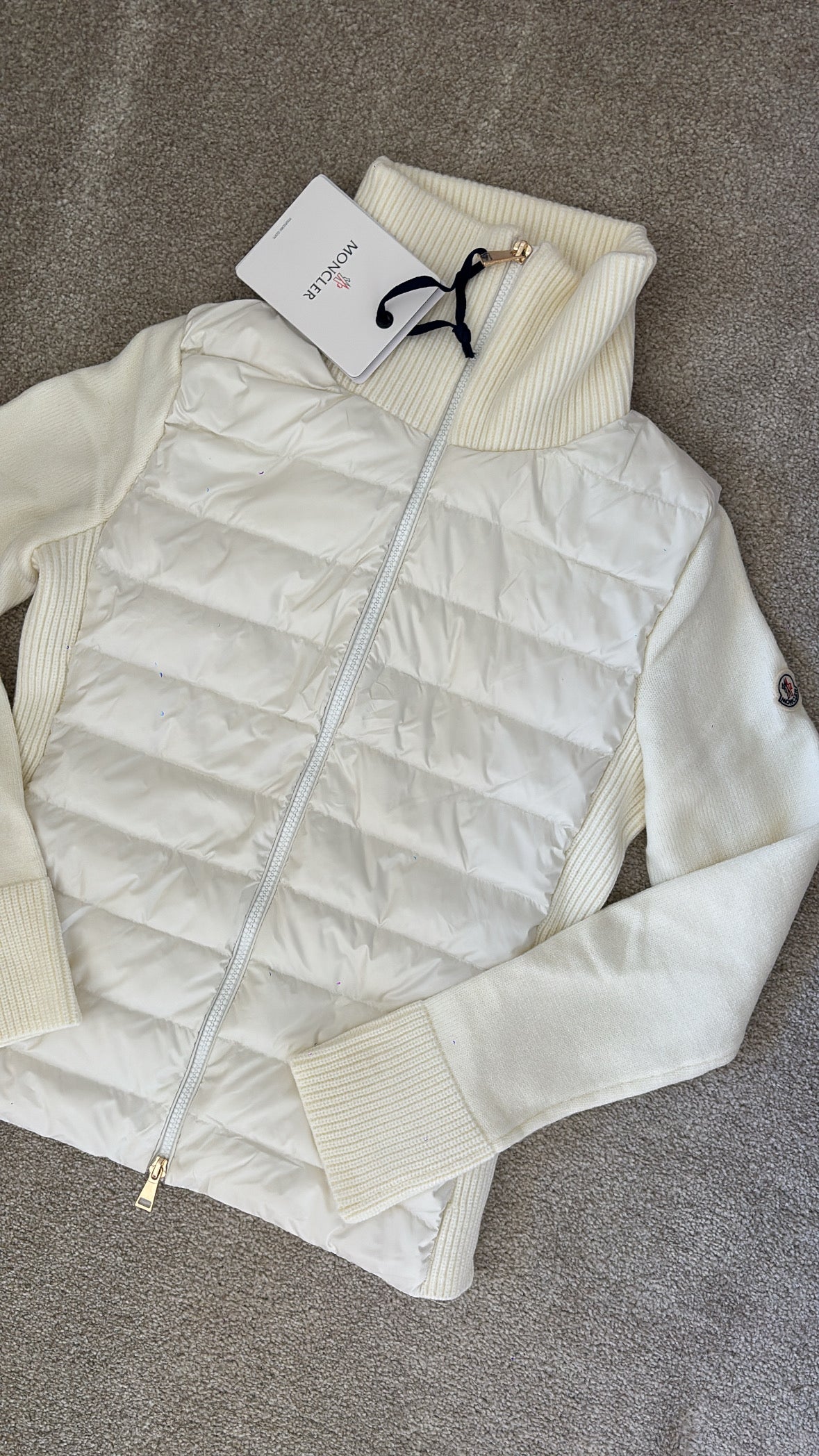 Cream knitted body warmer jacket size extra small/small ￼