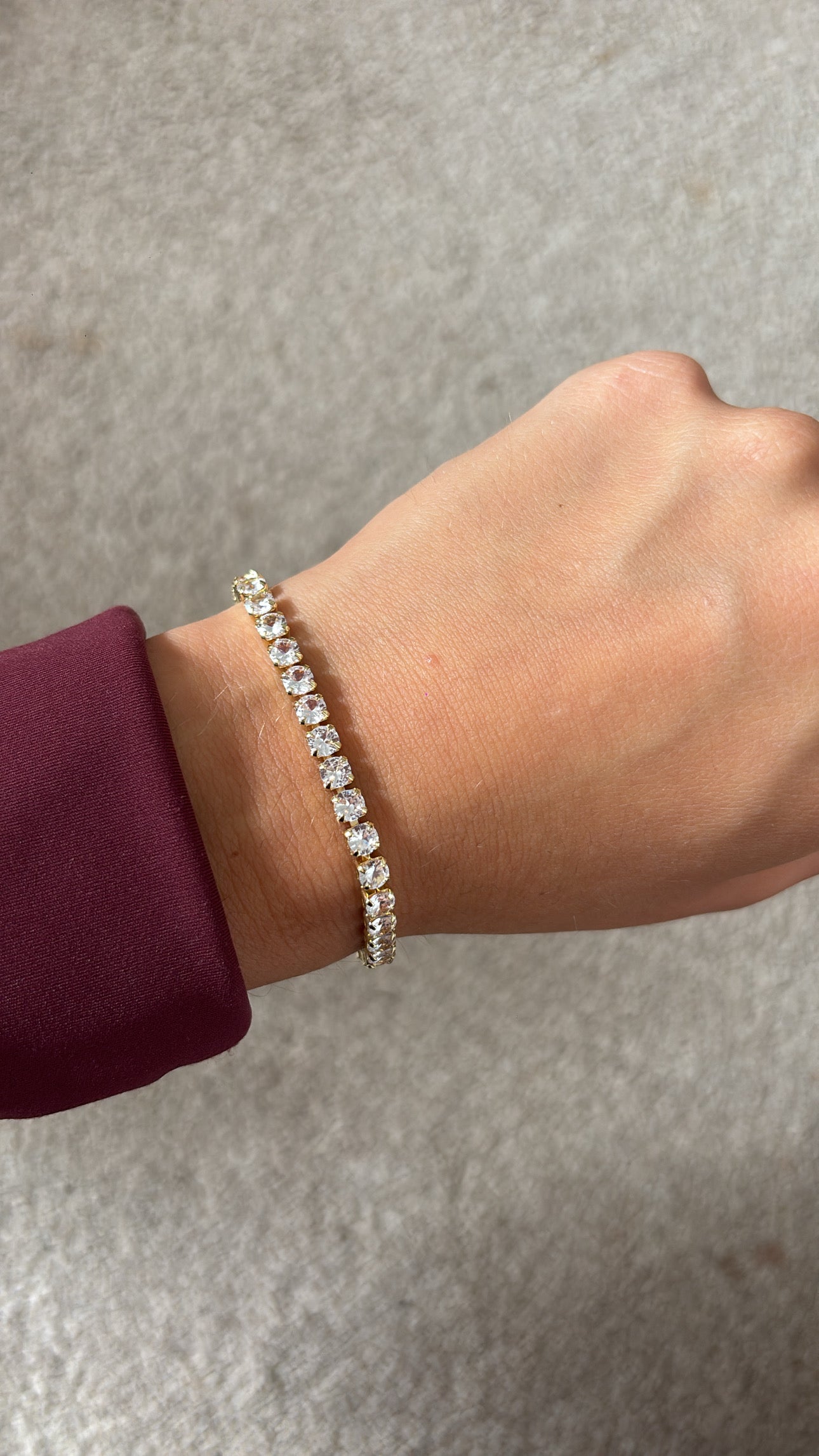 Bracelet with square gems -Rg