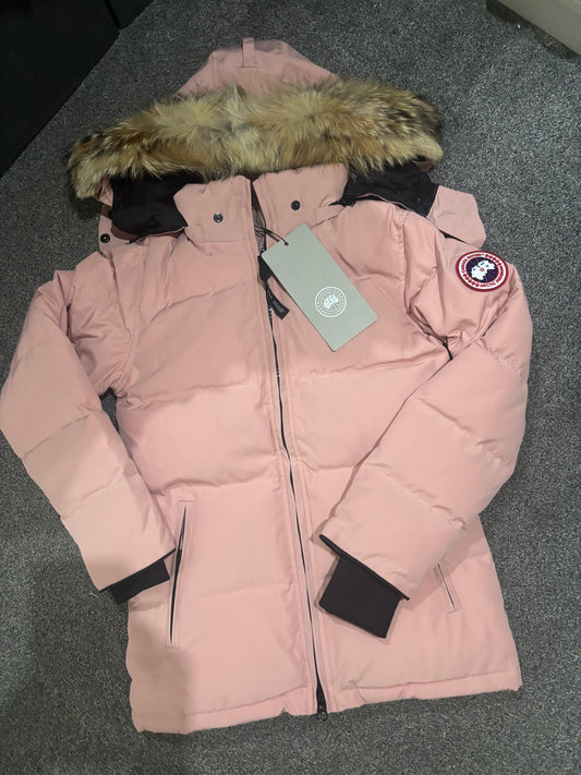 Baby pink Canada coat size XS drawstrings / natural fur -Rg