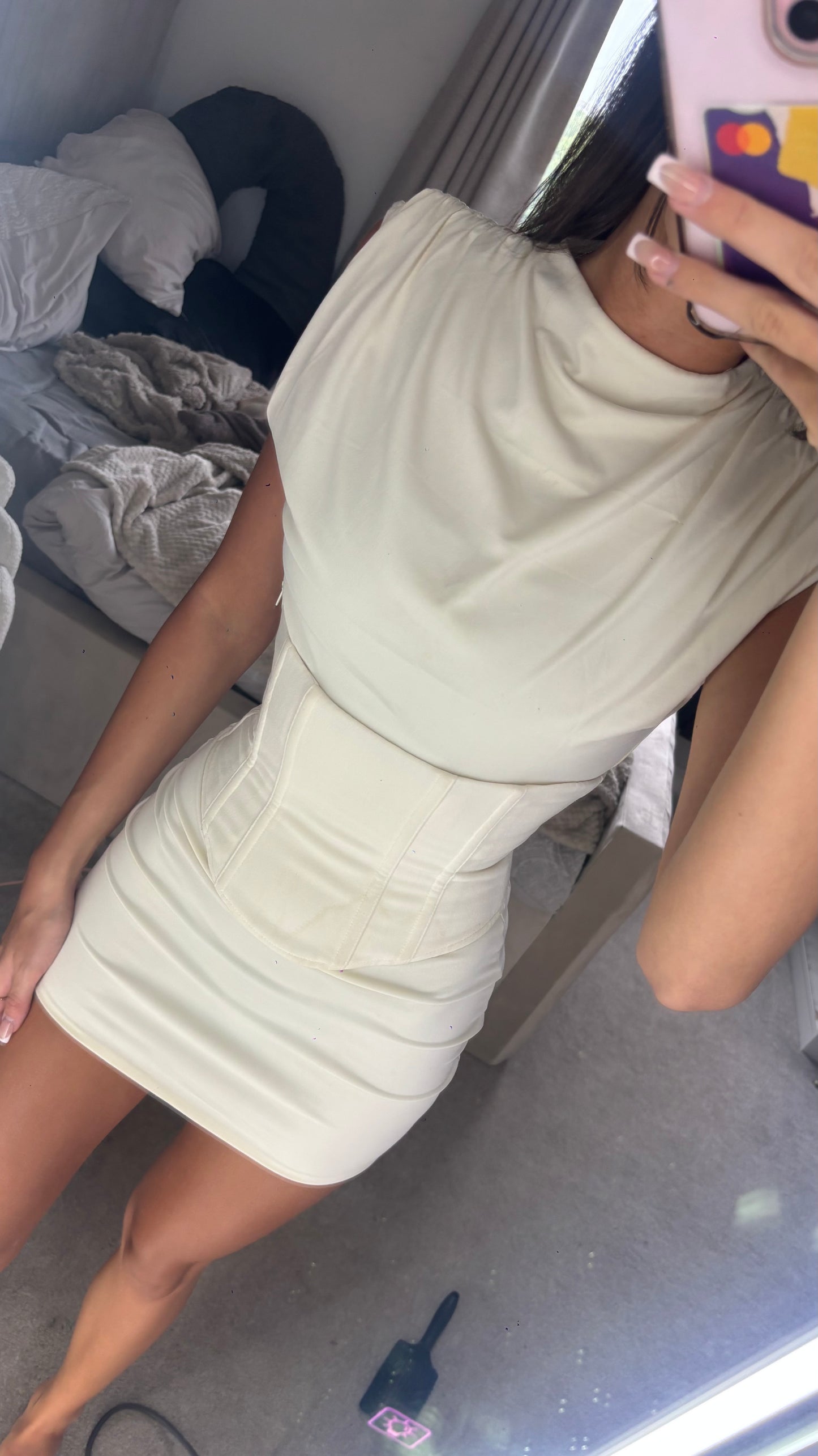 PRE LOVED - Cream Mars the Label mini corset dress size XS