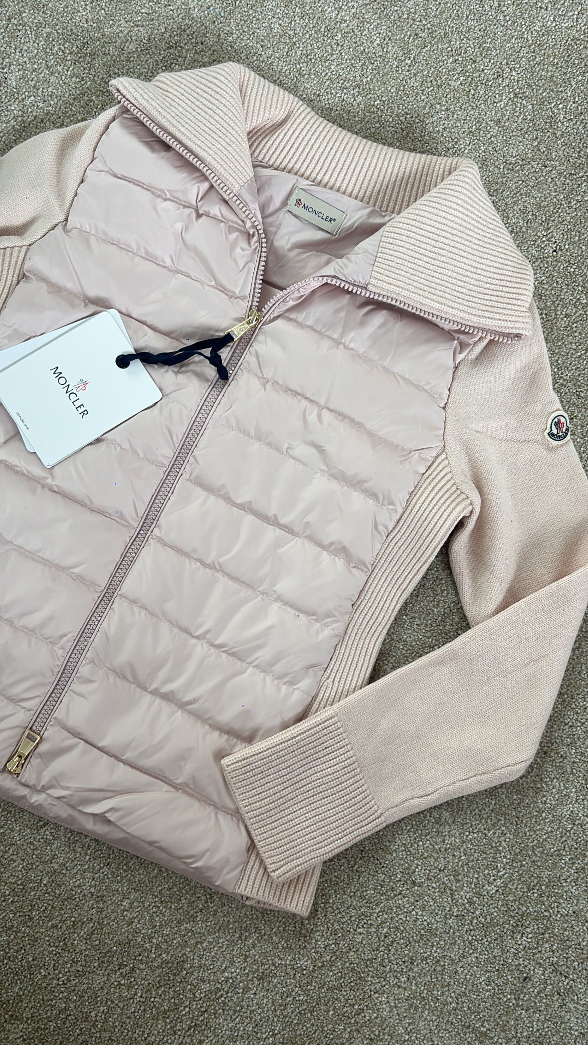 Baby pink knitted body warmer jacket size extra small/small