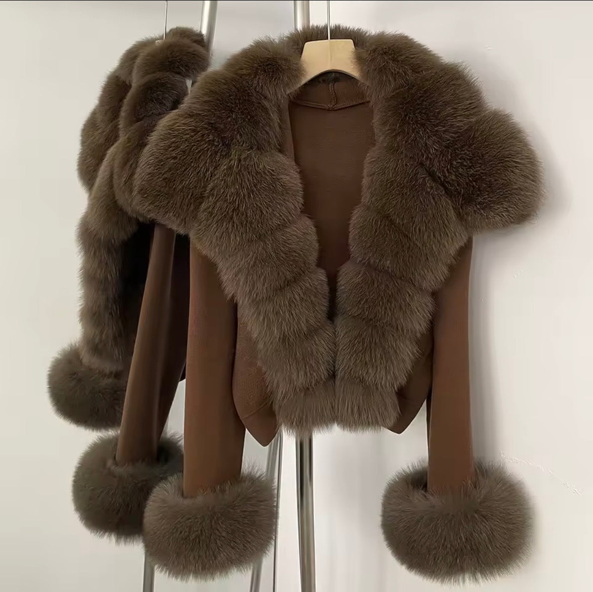 PRE ORDER real fur cardigan 2-3weeks
