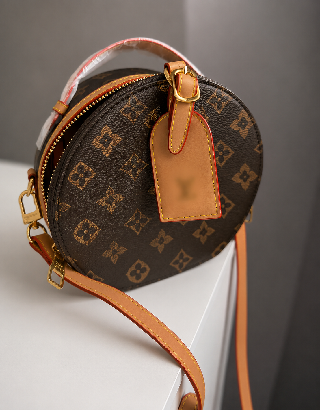 Brown flower circle bag - AG