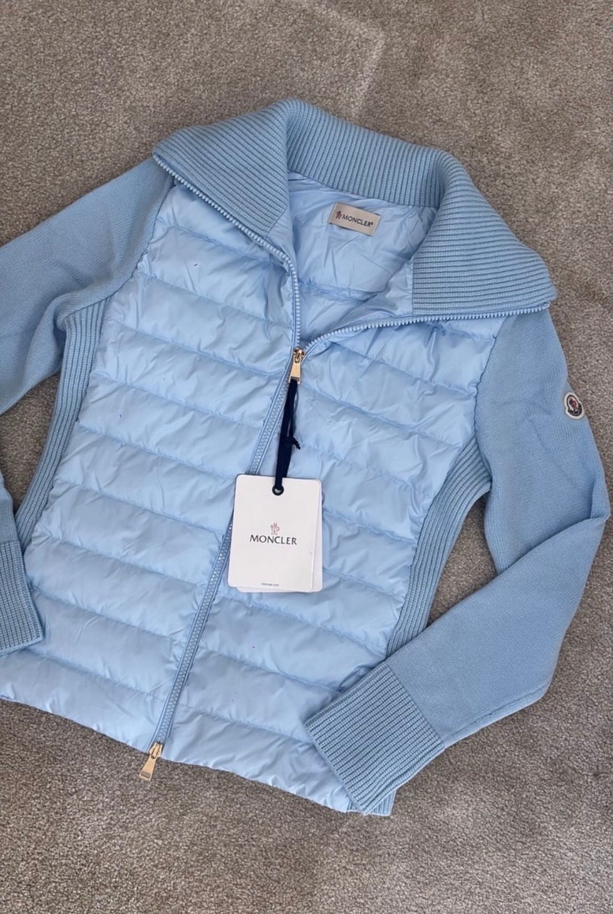 Blue knitted zip up jacket size XS- Rg