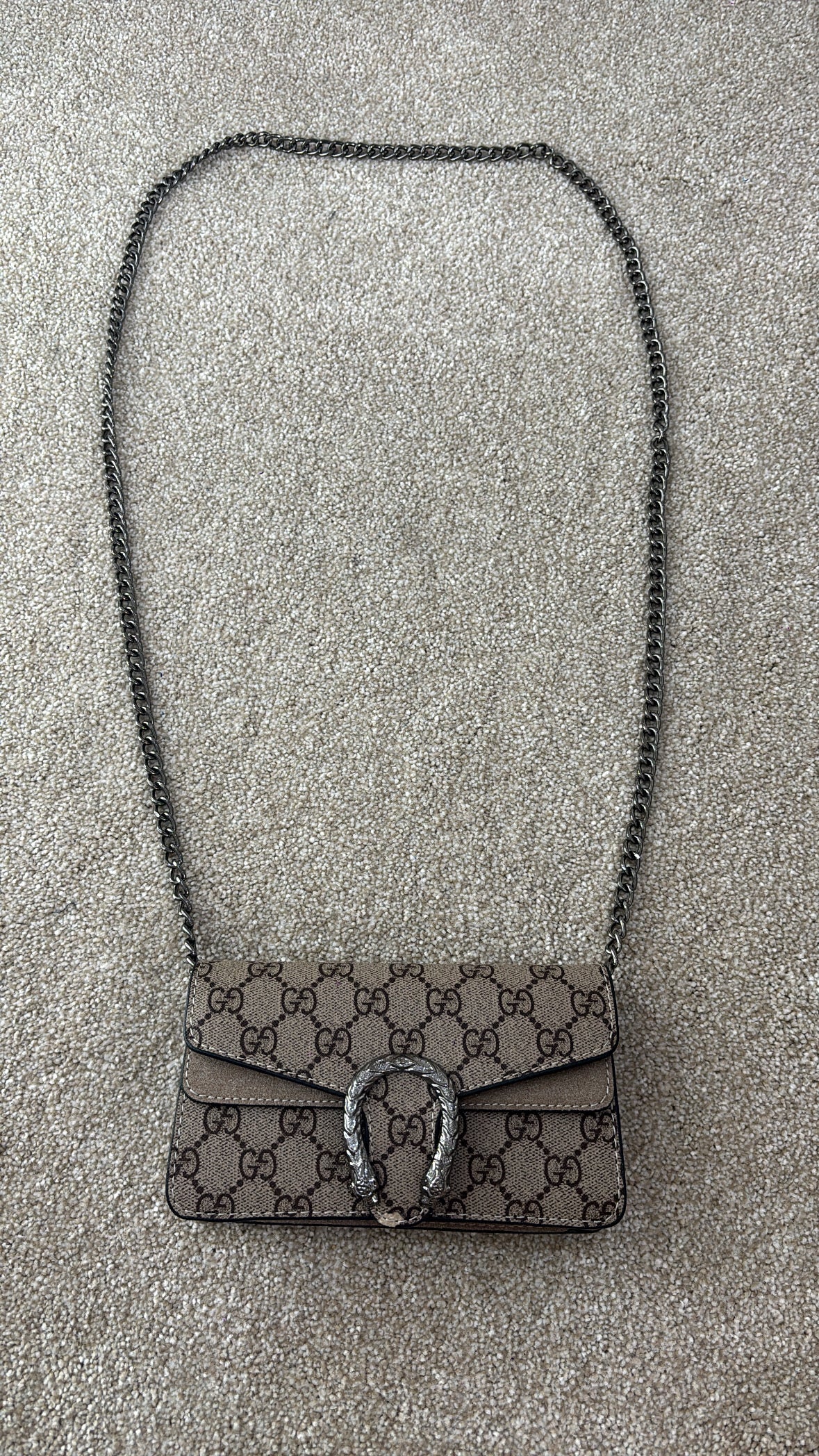 Beige mini gg crossover bag