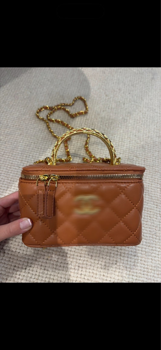Brown c crossover box bag -Rg