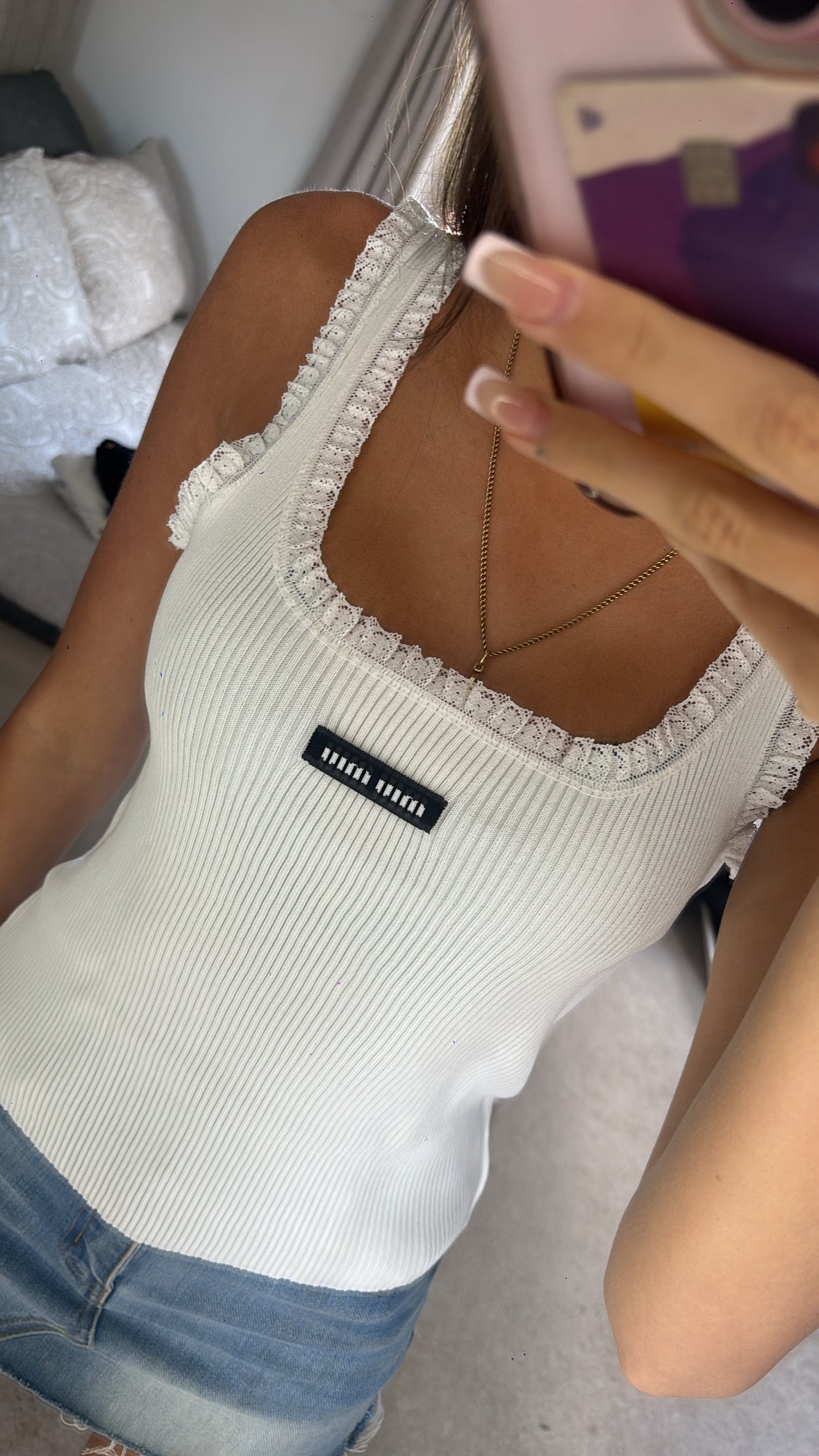 White MM top size Small
