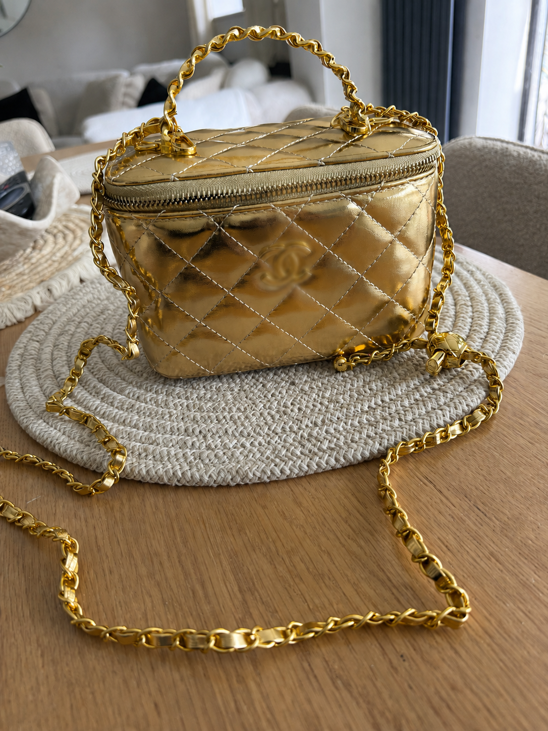 Gold Box bag with mirror - AG
