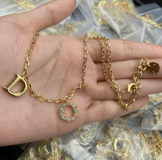 Gold D Necklace