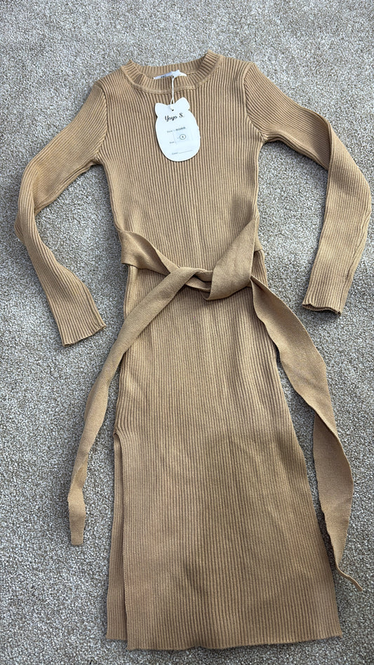 Camel kids long sleeve dress -Rg