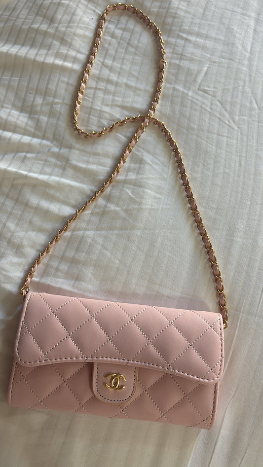 Baby pink mini c crossover bag -Rg