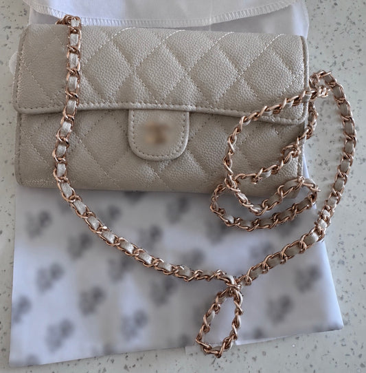 Cream quilted mini bag - AG