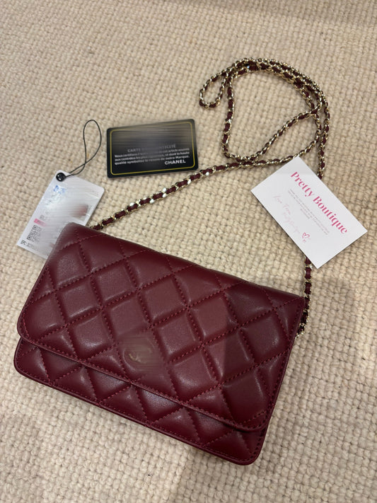 Burgundy small crossover bag -Rg