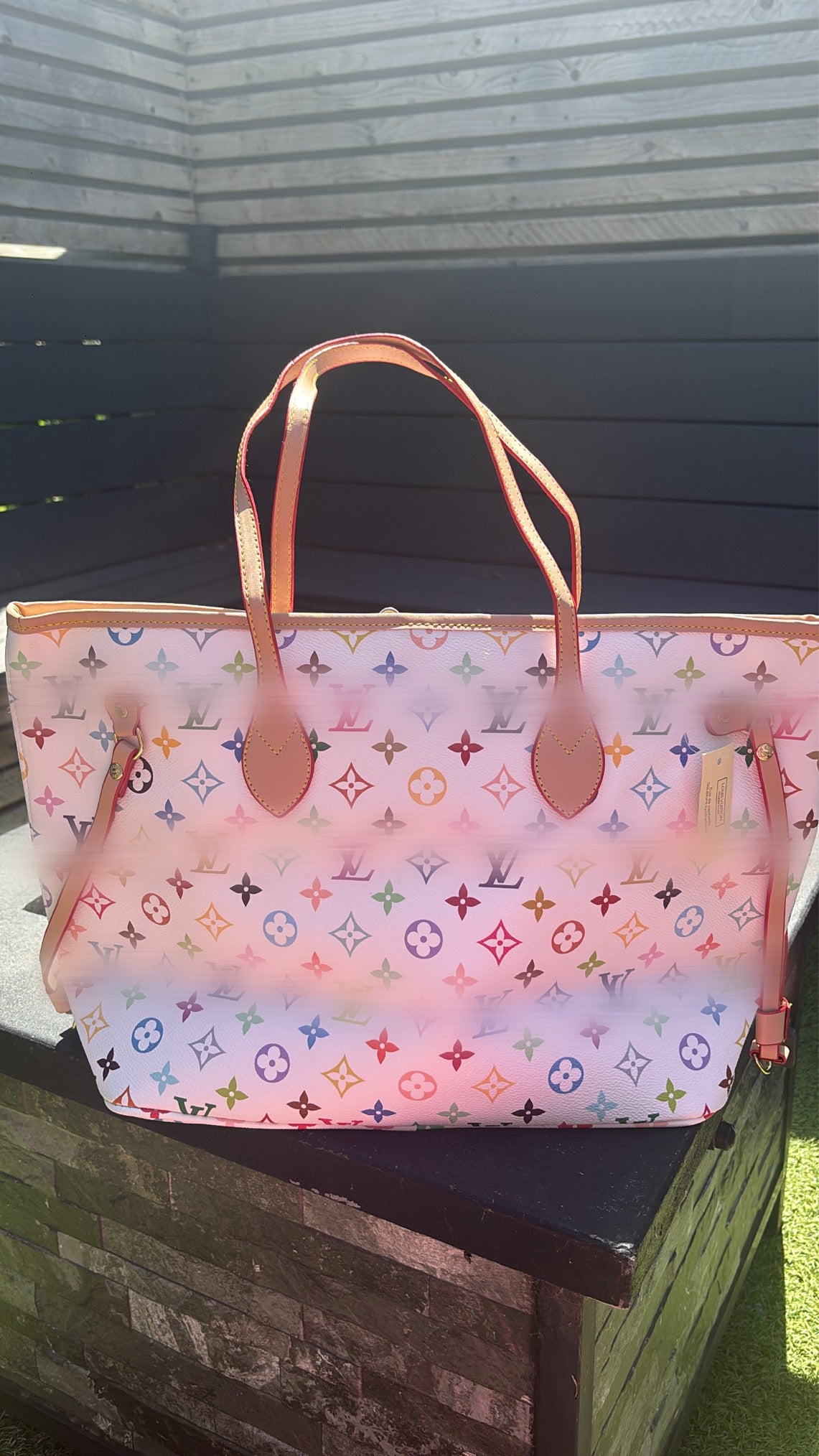 Rainbow flower shoulder bag with purse -Rg