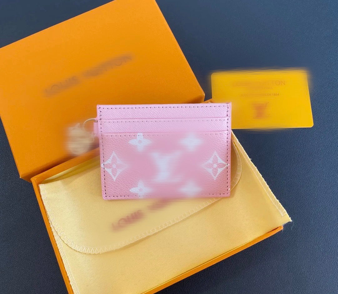 Pink & white coin purse comes with box -Rg