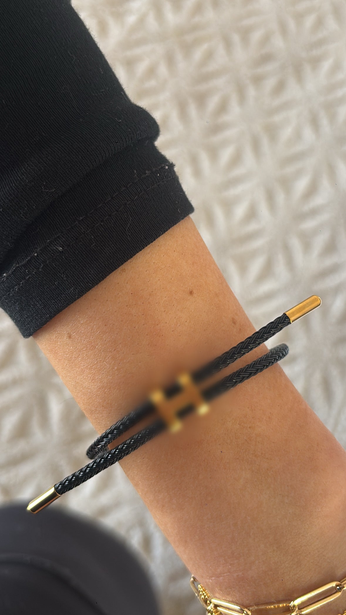 Black and Gold H bracelet