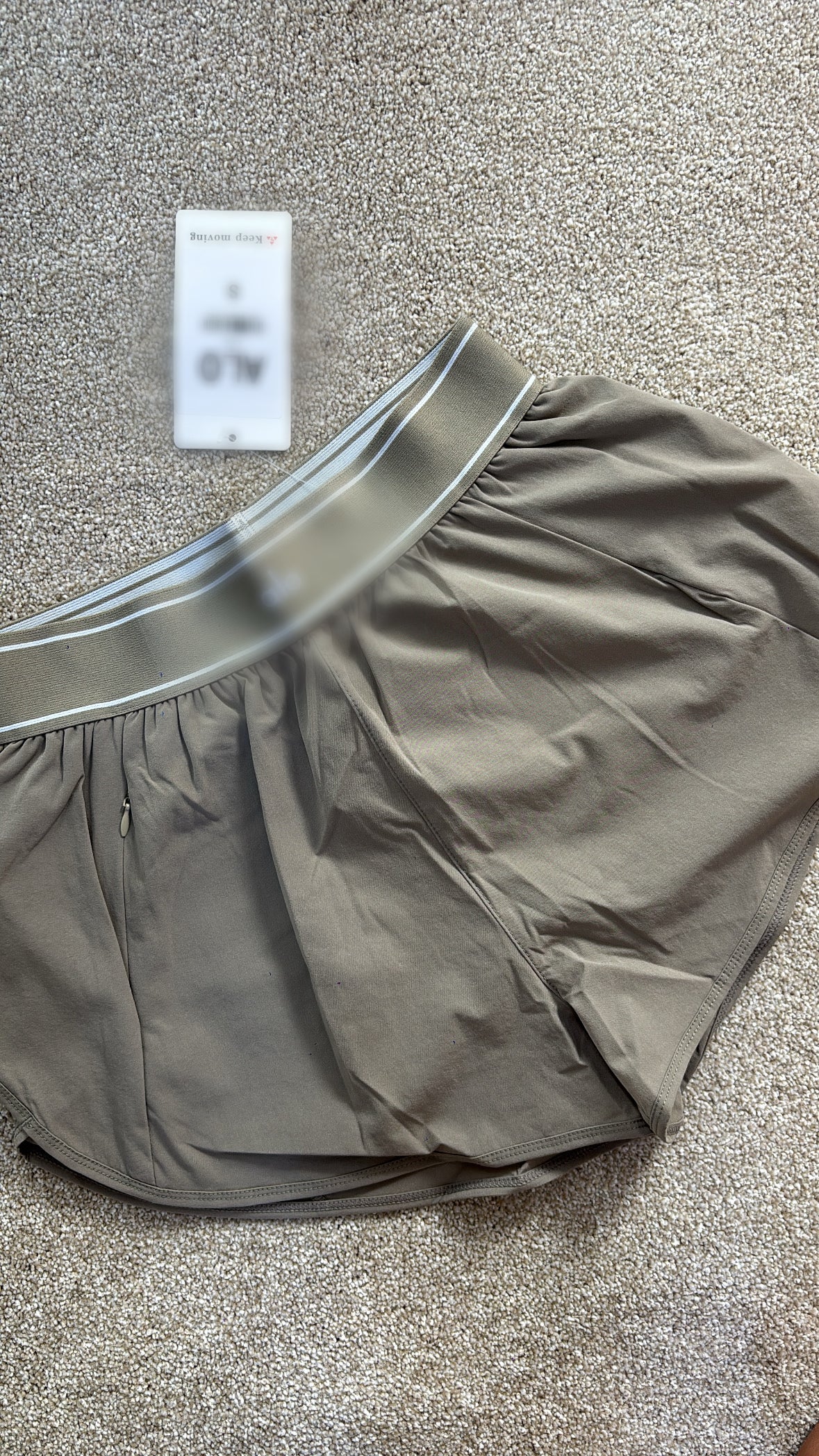 Beige and white dry fit A shorts size S