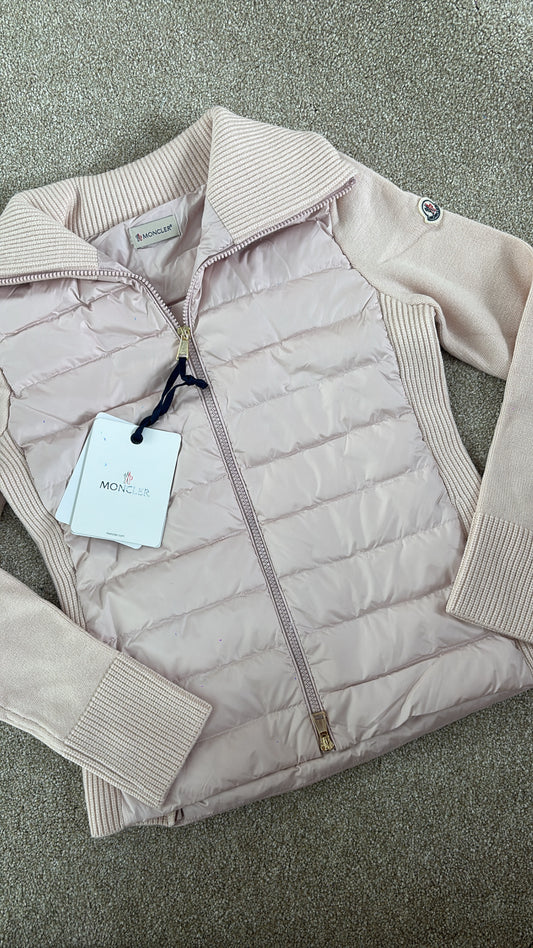 Baby pink knitted body warmer jacket size extra small/small