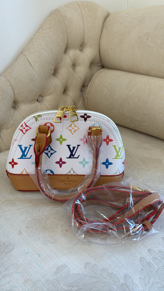 Rainbow mini handbag with long strap -Rg