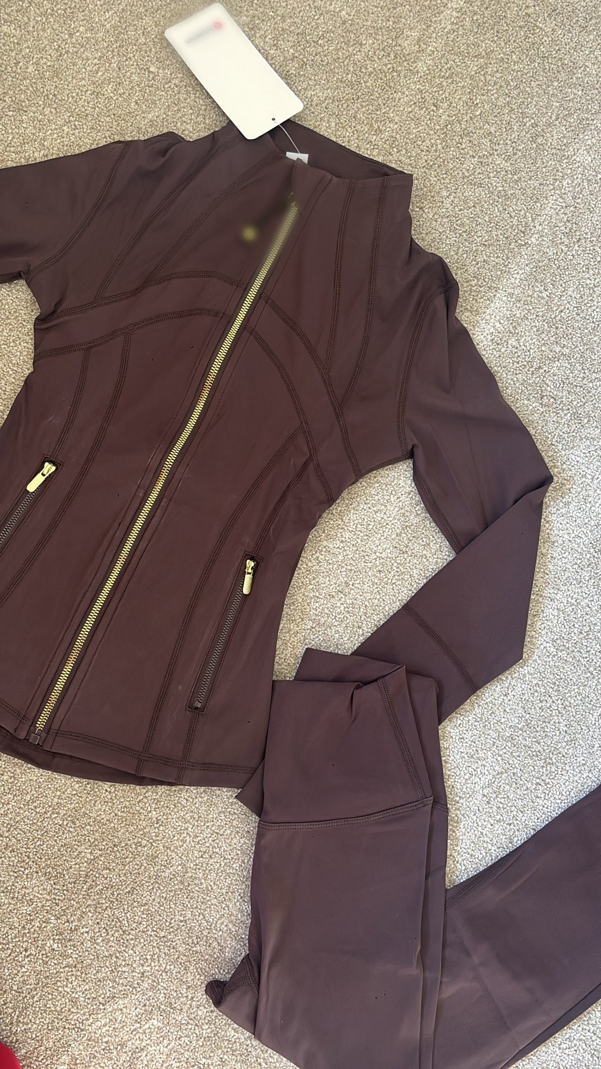 Brown and gold zip gym set size 2