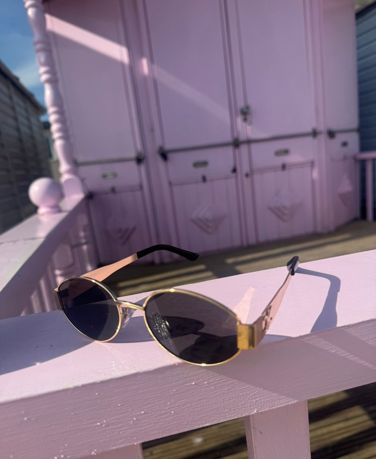 Gold Oval C Sunglasses