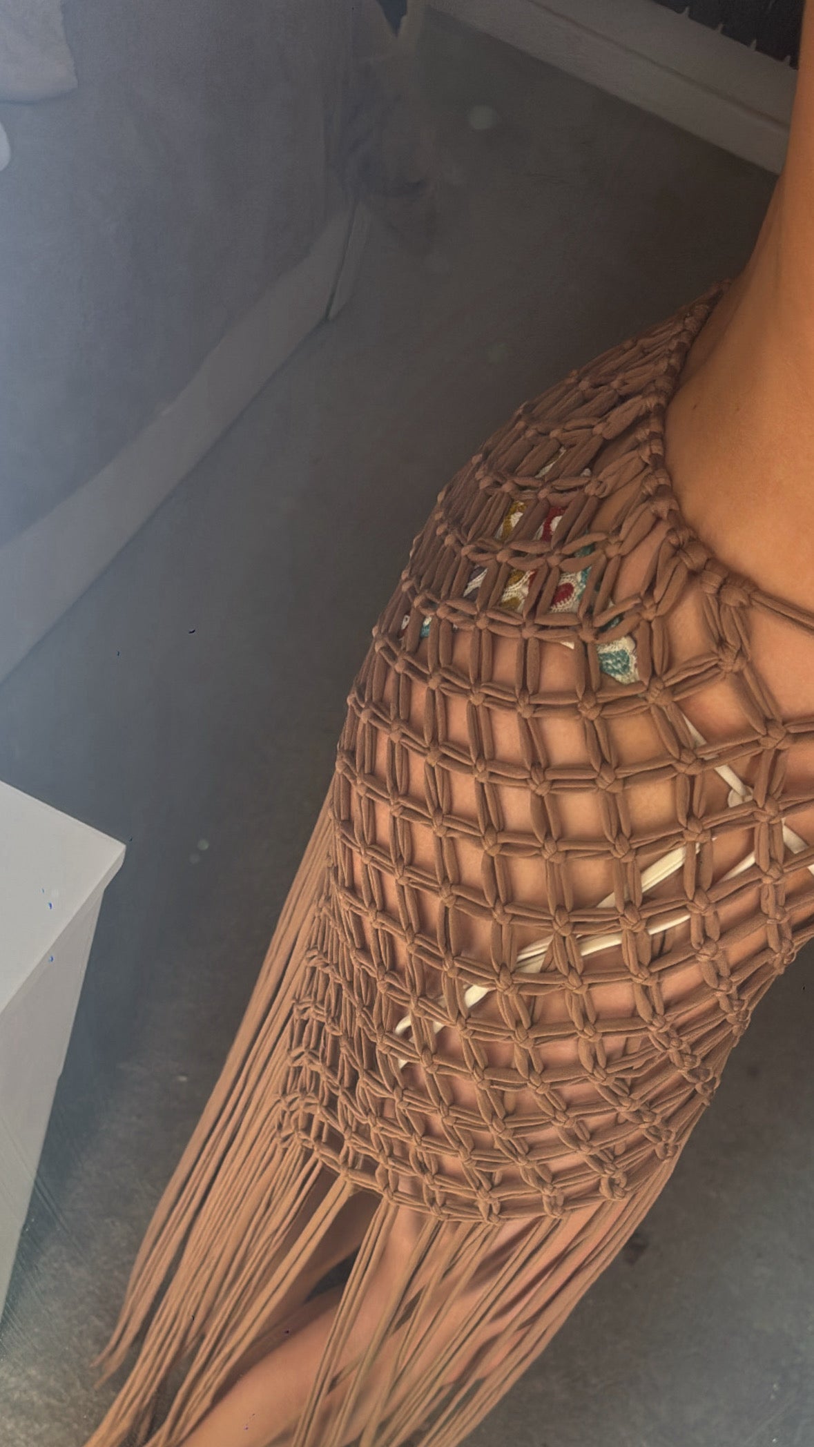 Brown bikini cover skirt