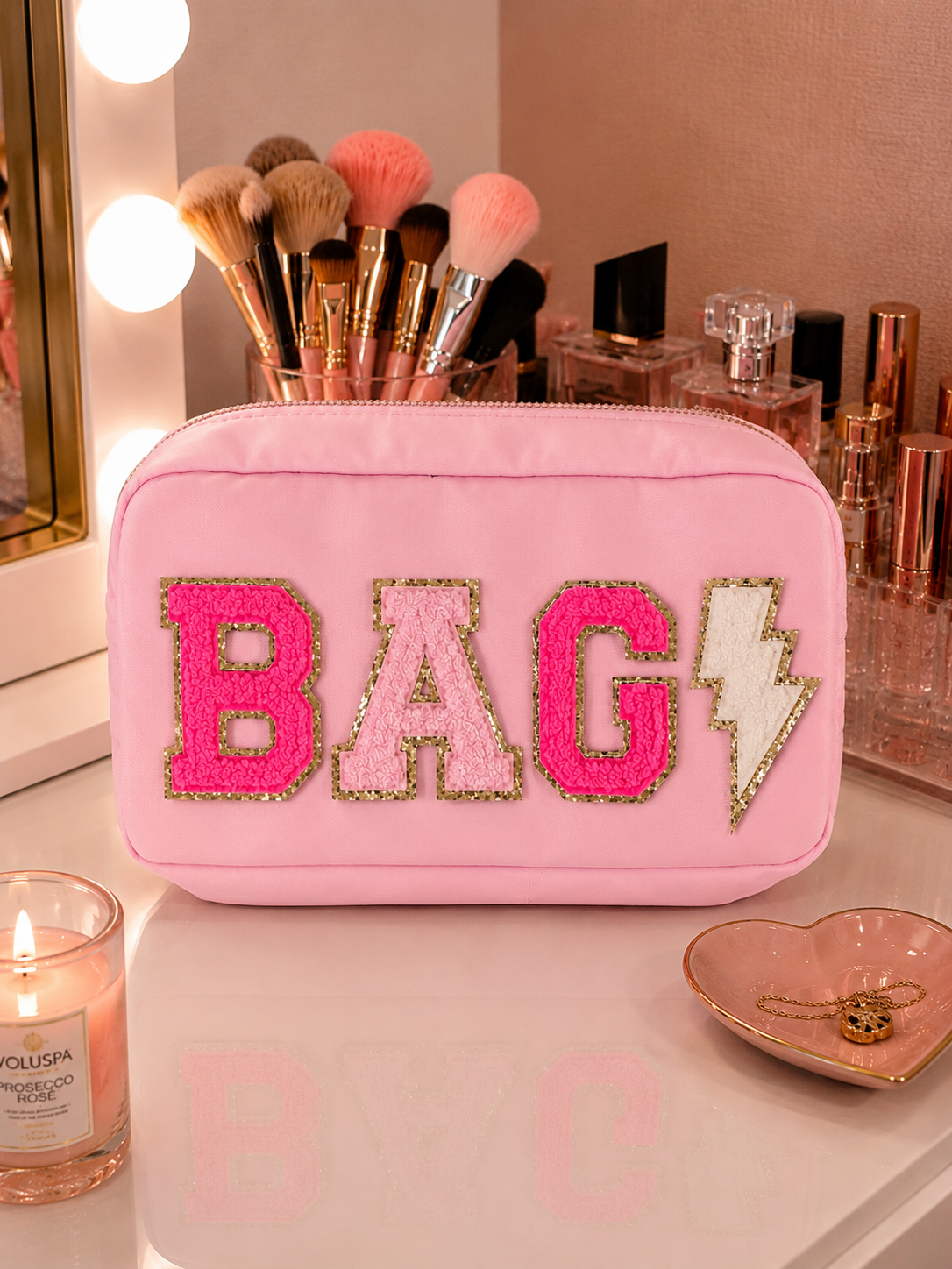 Pink small bag with letters on BAG⚡️ -Rg