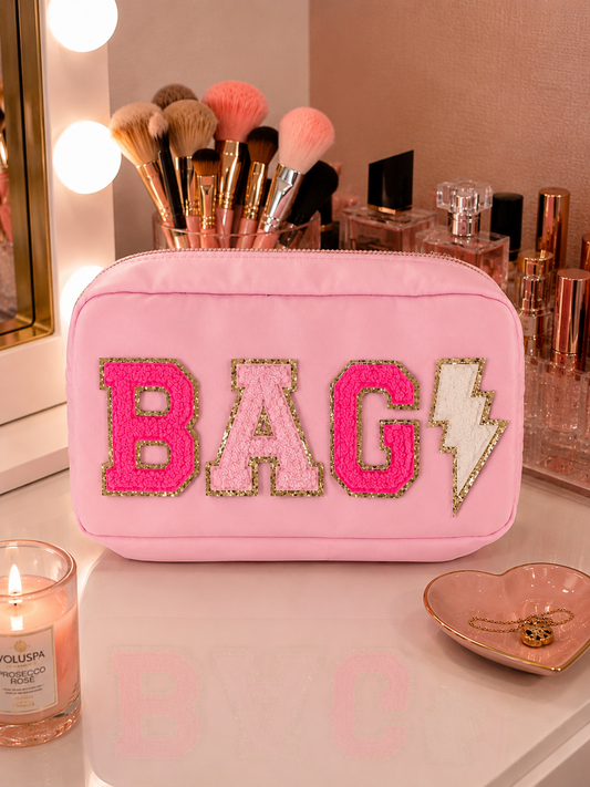 Pink small bag with letters on BAG⚡️ -Rg