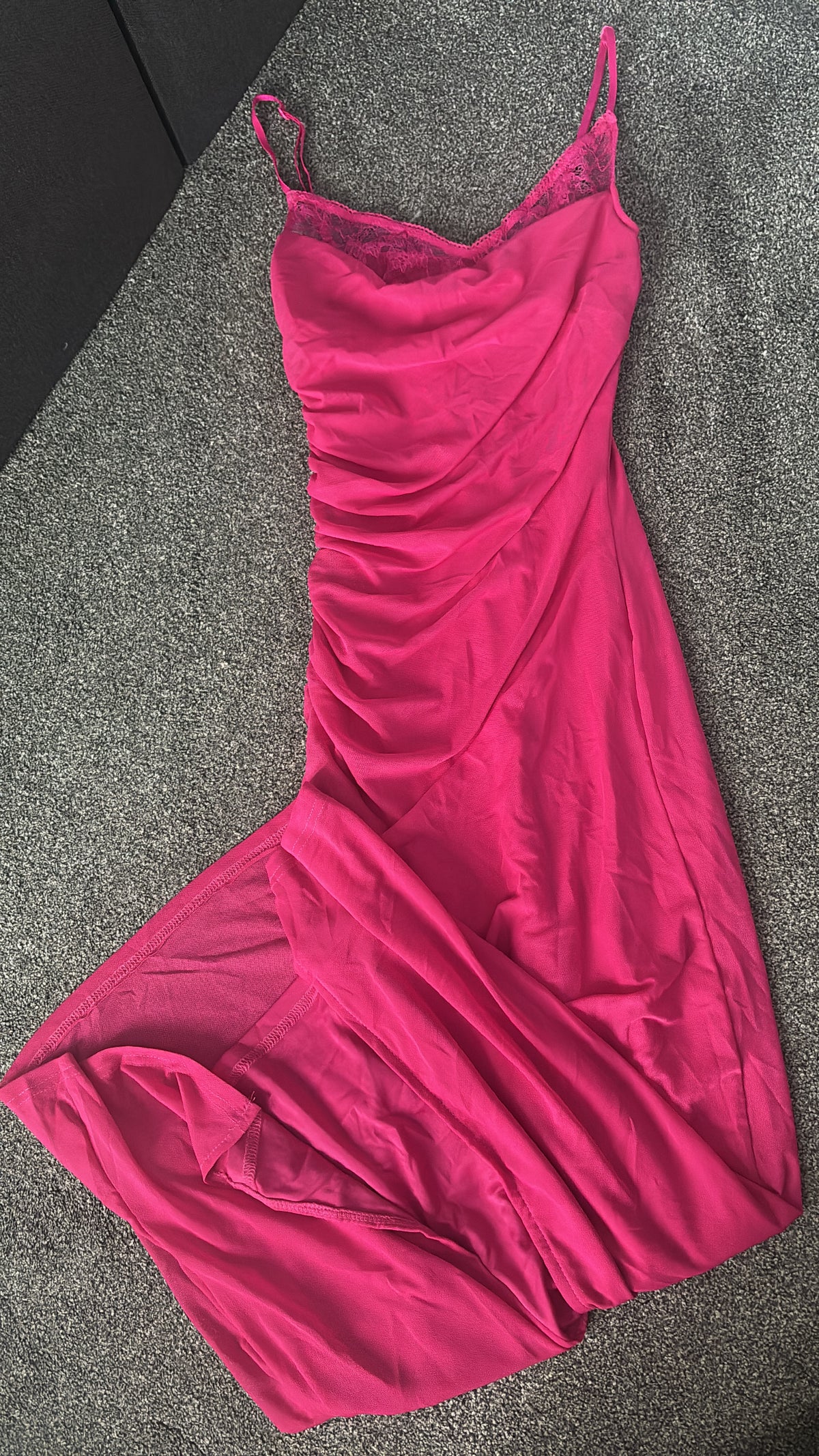 Hot pink long dress size small -Rg