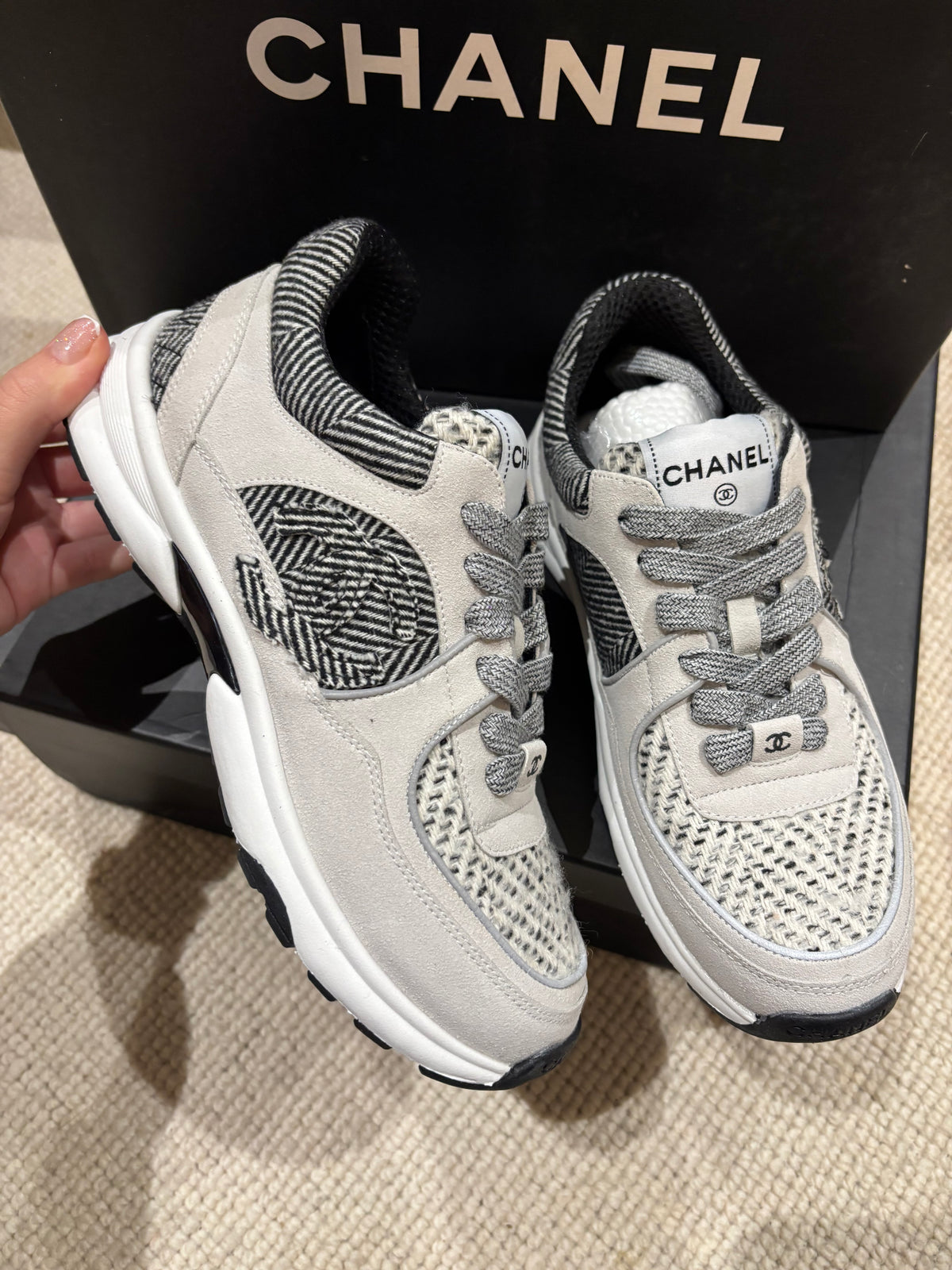 Grey c trainers size 5 -Rg